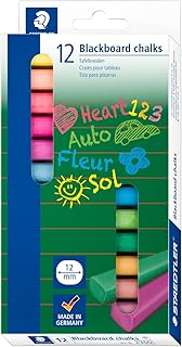 Staedtler 2360 Wandtafelkreide (hervorragende Farbabgabe, staubfrei, leicht abwischbar, Kartonetui mit 12 farblich sortierten Tafelkreiden)