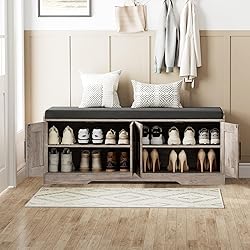 Homleke 2-Tier Storage Bench, Shoe Bench with