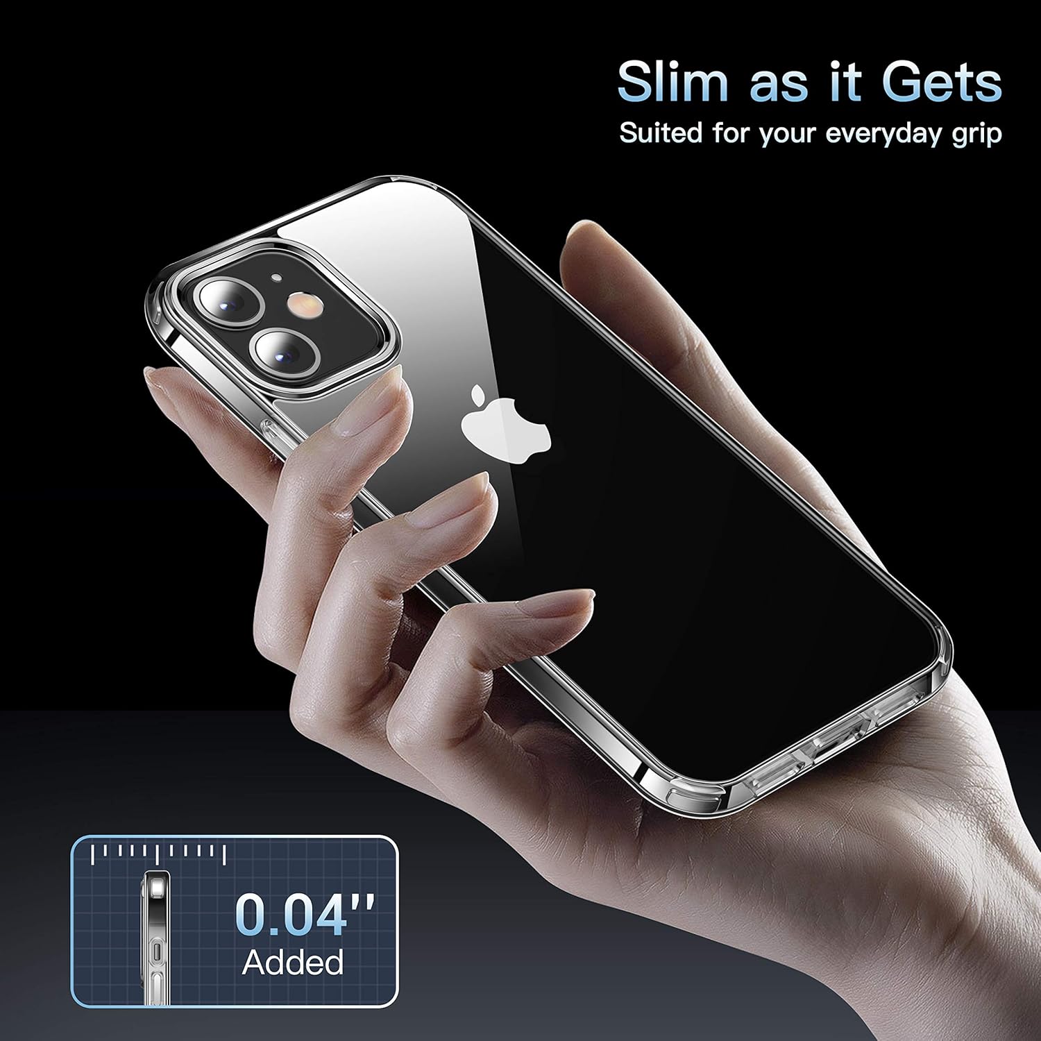CASEKOO Crystal Clear Designed for iPhone 12 Case, iPhone 12 Pro Case, [Anti-Yellowing] [Military Grade Protection] Protective Phone Case Slim Thin Cover for iPhone 12/12 Pro 5G (6.1'') 2020-Clear
