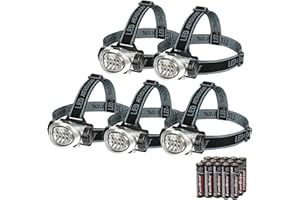 EverBrite 5-Pack Headlamp, Battery Operated LED Headlight Flashlight, Lightweight Kids Headlamps for Camping, Running, Readin