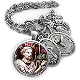Apostle, St. Peter Keychain, Necklace or Clip, Patron Saint Confirmation Gift