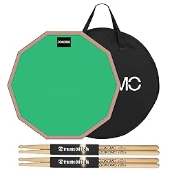 Drum Practice Pad, 12-Inch Silent Drum Pad Set with