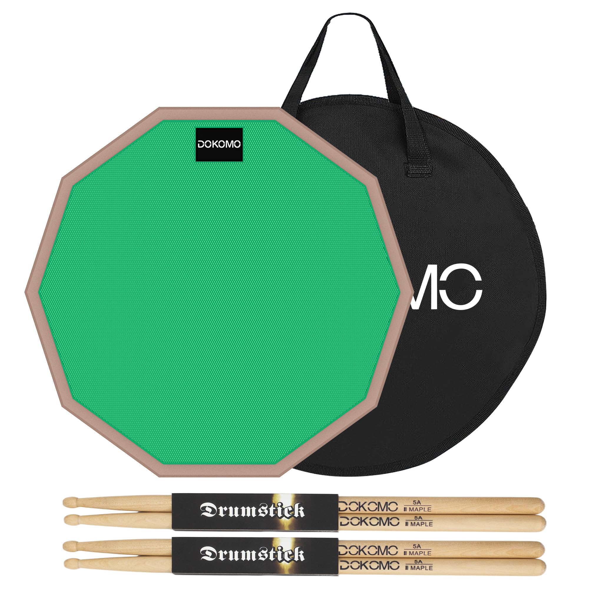 Drum Practice Pad, 12-Inch Silent Drum Pad Set with