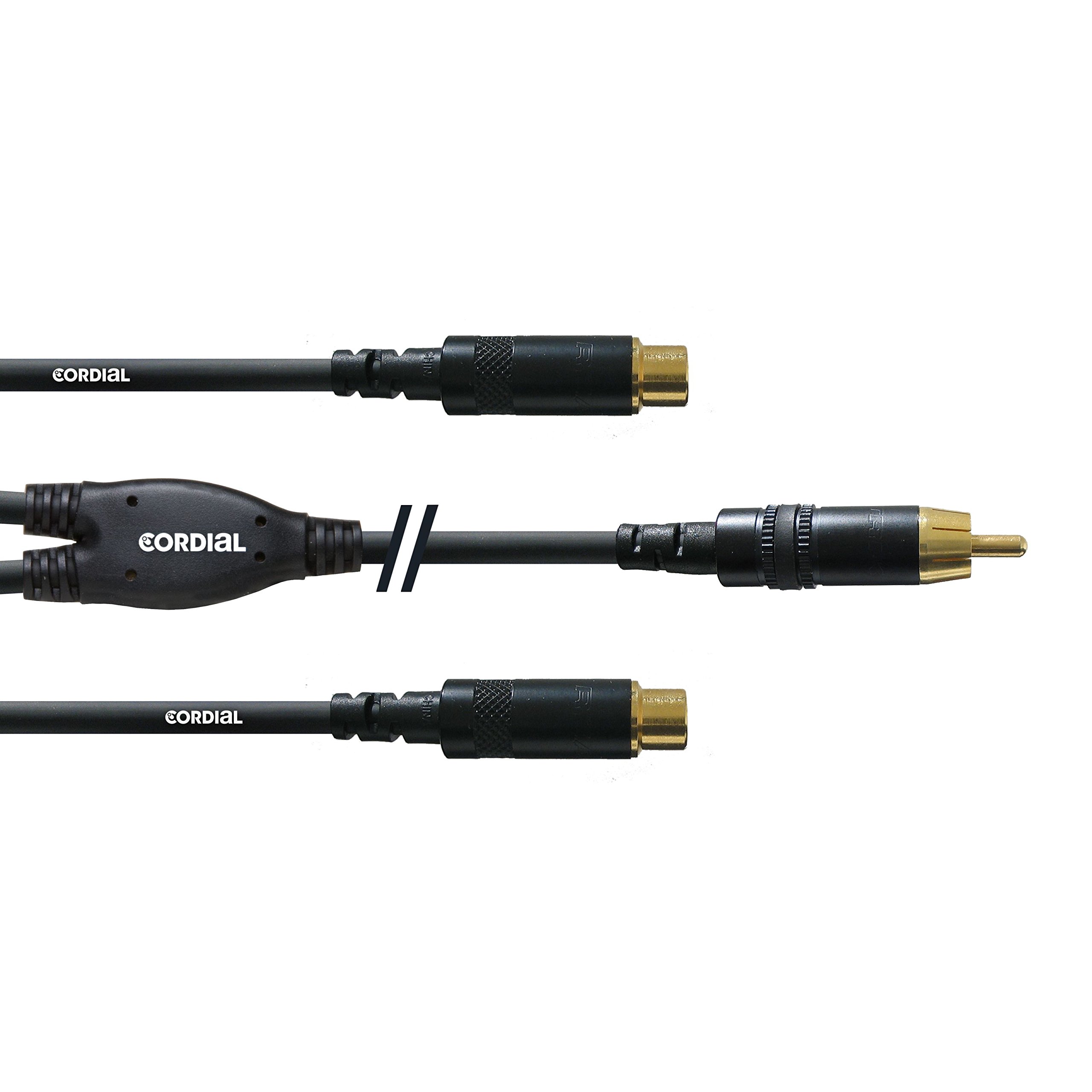 Cordial CFY 0.3 CEE Y-Adaptor Cable RCA Male / 2x RCA Female 0.3 m with Gold-Plated Contacts