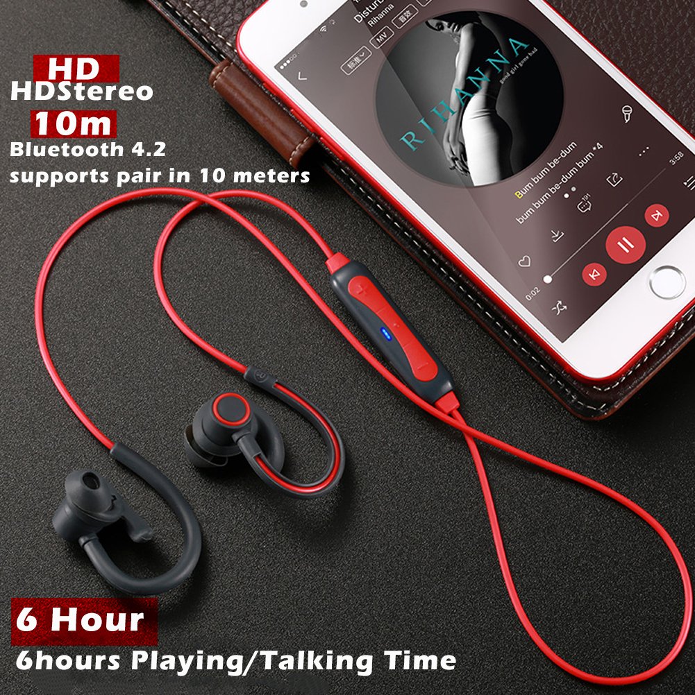 Powerbeast Bluetooth Headphones Runner Headset Sport Earphones with Mic and Sweatproof Wireless earbuds for Running (Yellow)