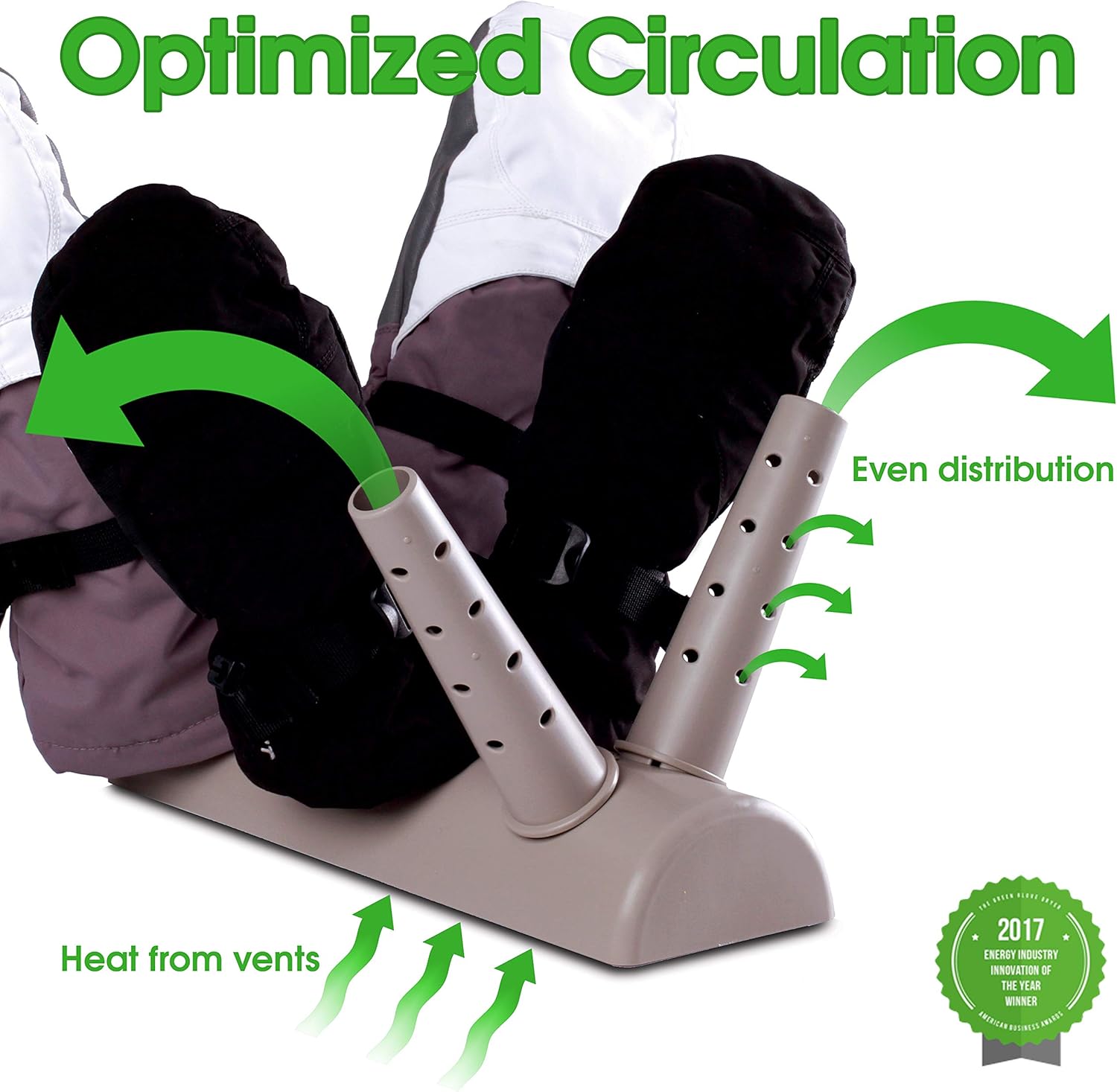 Green Glove Dryer for Hats, Gloves, Shoes & More (Eco Dryer White): Clothing