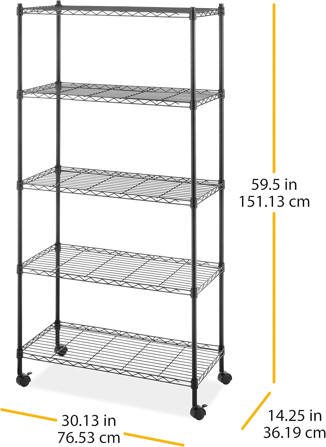 Whitmor Supreme 5-Tier Cart holds up to 1,000 lbs. Black: Home & Kitchen