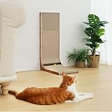 FUKUMARU Cat Scratcher 68cm L-Shaped Cardboard Wall Scratcher Walnut view 8