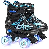SHDSL Girls Roller Skates for Kids Beginners 4 Size Adjustable Roller Skates, Light UP 8 Wheels for Girls Roller Skate Fun Illuminating Roller Skate for Kids Boys patines para niñas