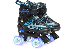 SHDSL Kids Roller Skates for Boys Girls Kids, 4 Sizes Adjustable Quad Skates with All Light up Wheels - Birthday Gift for Indoor Outdoor Sports Patines para niñas