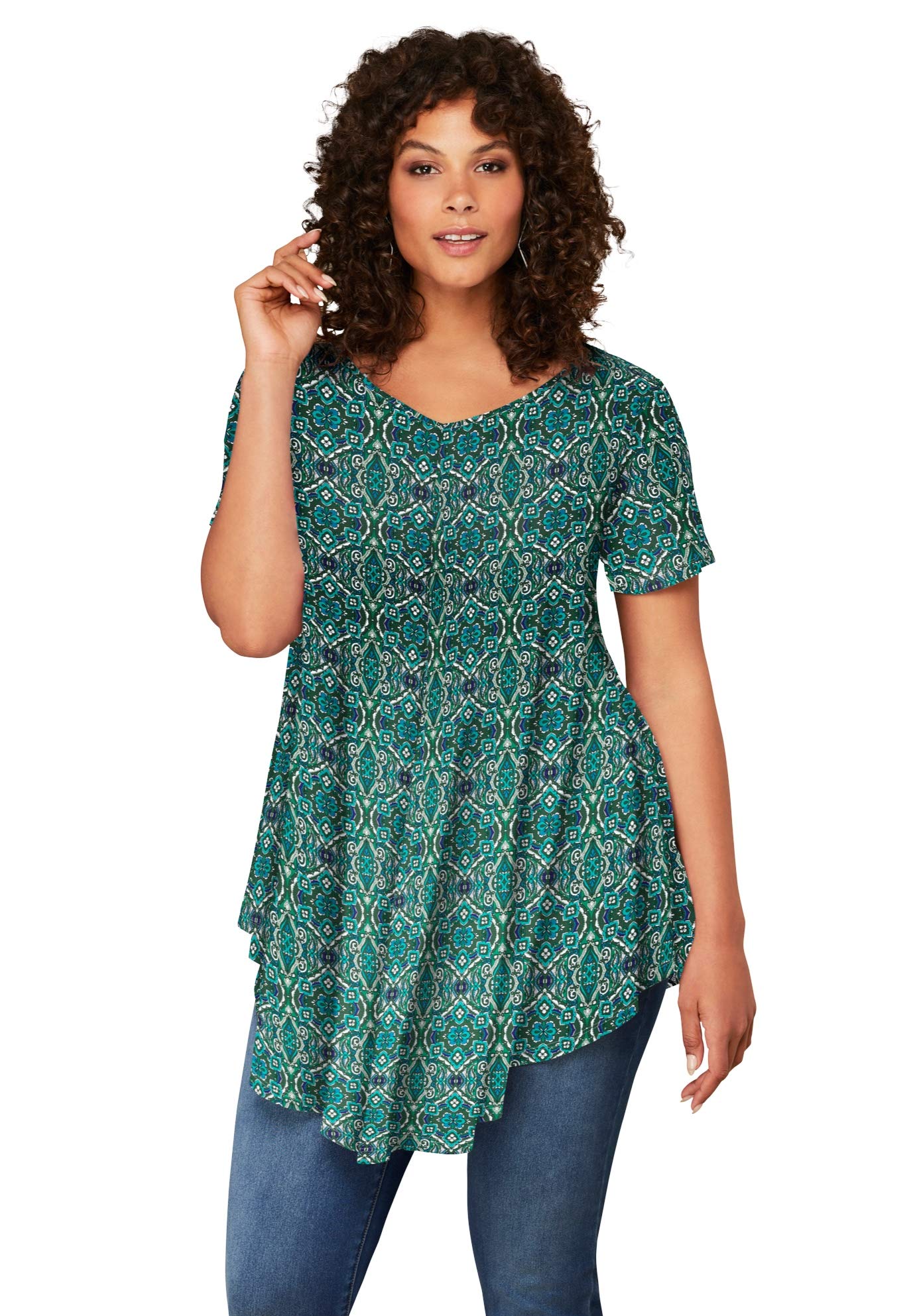 Roaman's Women's Plus Size Swing Ultra Femme Tunic