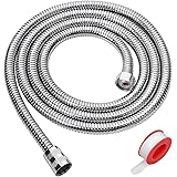 Blissland Shower Hose, 79 Inches Extra Long Chrome Handheld Shower Head Hose with Brass Insert and Nut - Lightweight and Flex