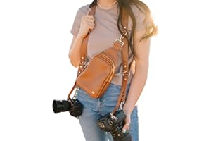 RR RUBY+RAE Ruby+Rae The Duo Camera Harness & Crossbody Bag, Camera Harness with Removable Crossbody Bag, Vegan Leather, Suede Interior