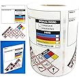 GHS Stickers SDS OSHA Labels for Chemical Safety Data Write-in 3 x 4 Inch MSDS Sticker Pictograms HMIS Hazard Secondary Container Labels Chemical Identifying and Marking Stickers 250/Roll