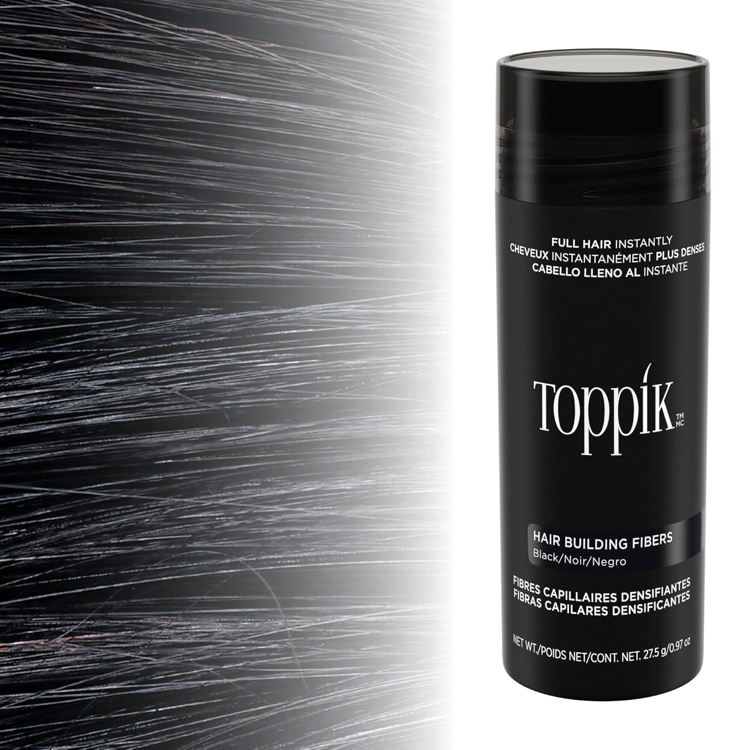 Toppik Hair Building Fibers, Black, 0.42 oz: Premium Beauty