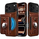 LOHASIC for iPhone 17 Pro Max Wallet Case, Magnetic Detachable Credit Card Holder Slot with RFID Blocking Cases Kickstand Compatible with Magsafe 6.9 inch, Dark Brown