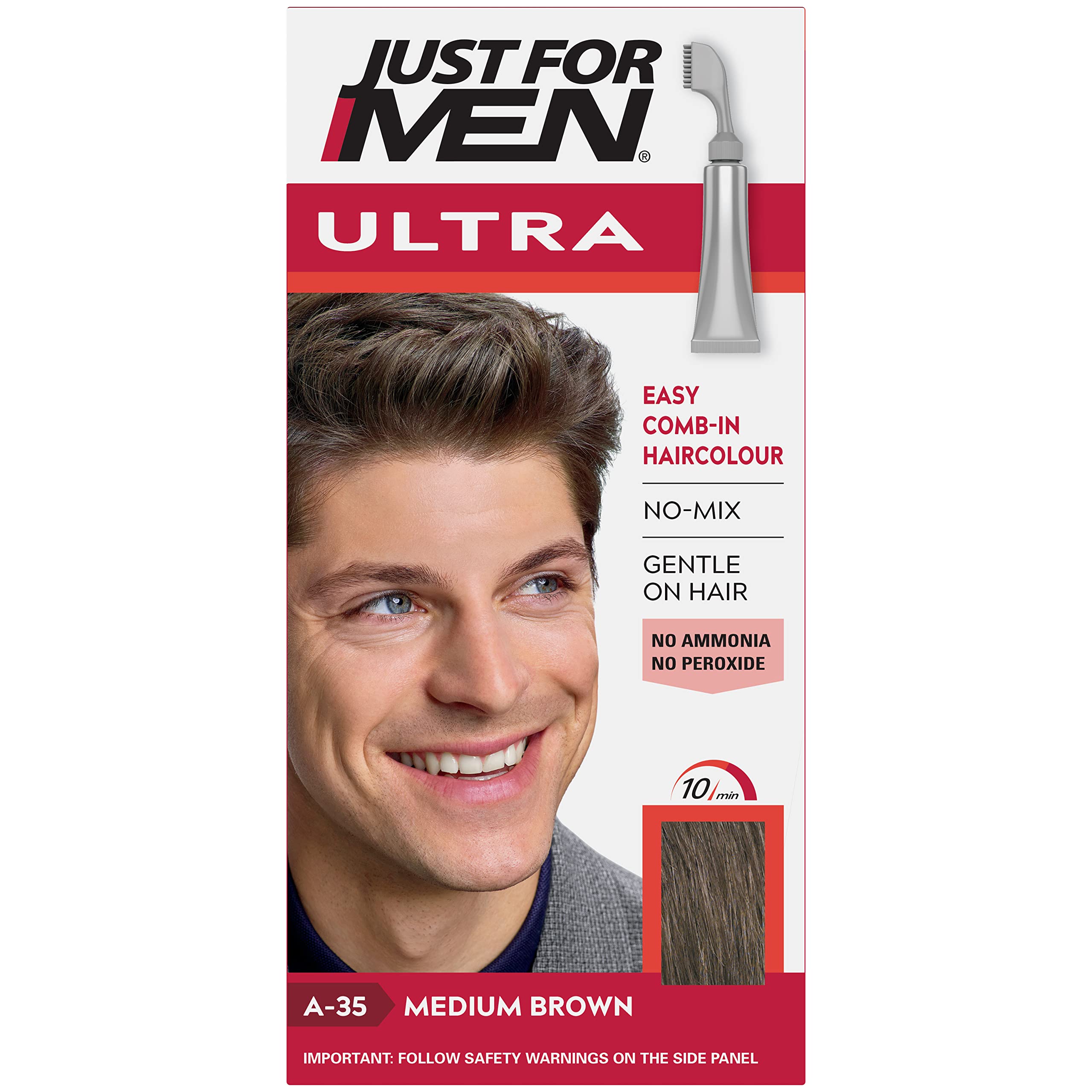 Just for Men Ultra, Hair Colour Dye, A35 Medium Brown