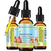 Botanical Beauty TOMATO SEED OIL 100% Pure Natural Virgin Unrefined Cold-pressed Carrier Oil for Face, Skin, Body, Hair, Lip, Nails. Rich in Vitamin E, Lycopene (0.33 Fl Oz)