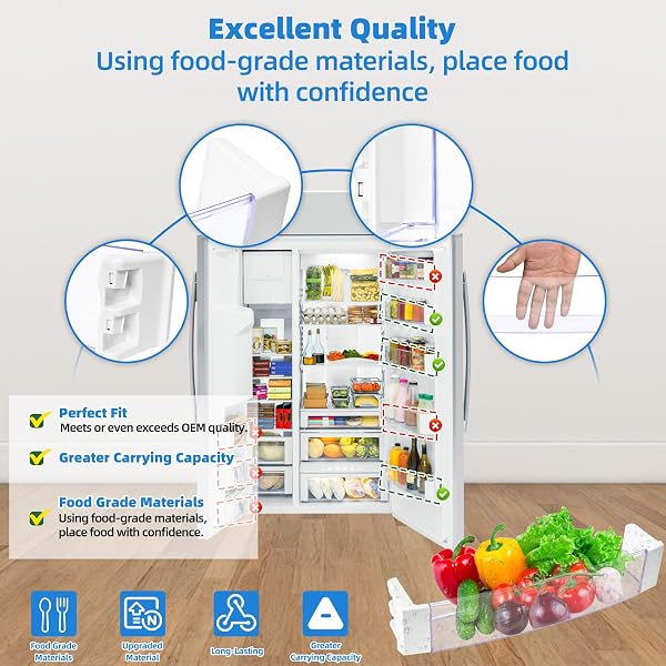 WR71X25602 REFRIGERATOR DOOR SHELF BIN COMPATIBLE WITH GE REFRIGERATOR PARTS SHELF, WR71X25602 DOOR BIN REPLACE PARTS WR71X10410 PS11721935 AP5985814 FRIDGE LEFT DOOR BIN
