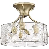 Golden Lighting 3160-SF WG-HWG Calla - 3 Light Semi-Flush Mount-11.5 Inches Tall and 15.13 Inches Wide, Finish Color: White G