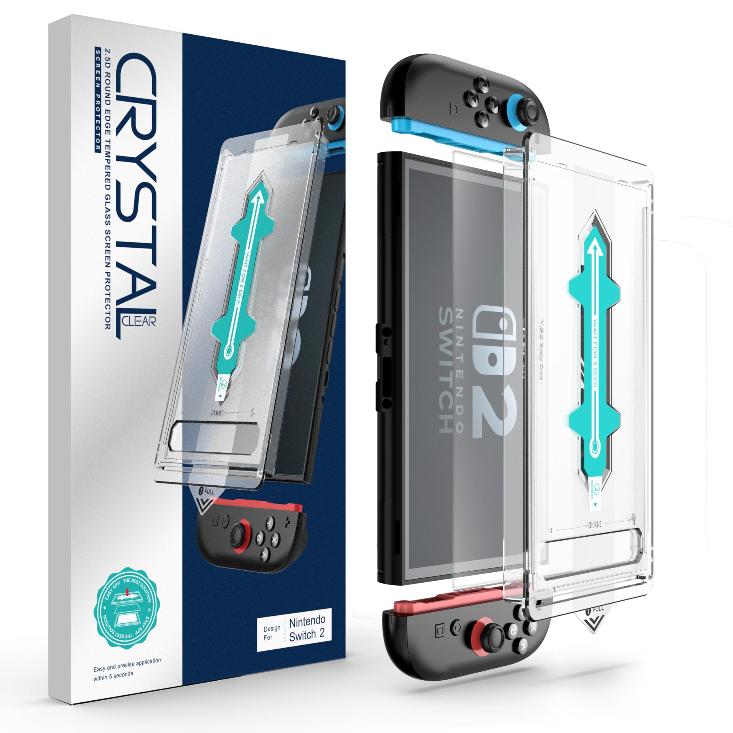 BIGBIGRIVER for Nintendo Switch 2 Screen Protector 2-Pack [7.9 Inch 2025 Model] Tempered Glass 9H Hardness, Anti-Scratch, Bubble-Free with Installation Frame, Ultra HD Clear, Touch Sensitive