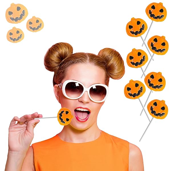 FRUIDLES HALLOWEEN PUMPKIN LOLLIPOP SUCKERS CANDY, SPOOKY, GOODY BAG FILLERS, INDIVIDUALLY WRAPPED (12-PACK)
