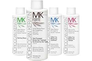 MOROCCAN KERATIN FORTE Brazilian Keratin Chocolate Keratin Hair Straightening Treatment for All Hair Types: Curly, Frizzy, Dry, Normal, Colored, Damaged, Chemically Treated