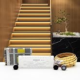 KOMIGAN Intelligent Motion Triggered LED Stair Lighting Kit KMG-3233, 40" Cuttable LED Strip Light for Indoor LED Stair Lights (Warm White 3000K,16 Stairs)