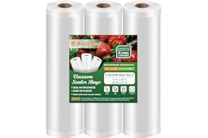 BoxLegend 11" x 20' 3 Rolls Vacuum Sealer Bags for Food Saver Seal a Meal Fits inside Machine Commercial Food Saver Bags BPA 