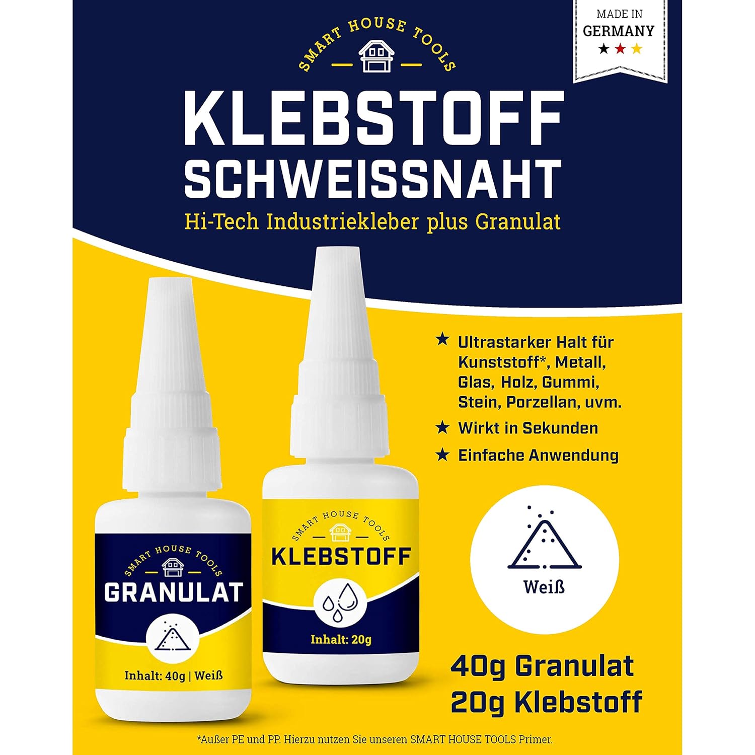 COLLE FORTE A SOUDER Kit avec 2 Flacons de Colle 2K pour le Plastique, l'ABS, le Métal, le COLLE FORTE A SOUDER Kit avec 2 Flacons de Colle 2K pour le Plastique, l'ABS, le Métal, le