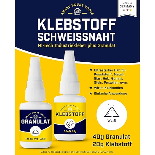 COLLE FORTE A SOUDER Kit avec 2 Flacons de Colle 2K pour le Plastique, l