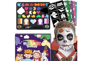AMIIR Halloween Makeup Face Painting Kit SFX Look Cosplay Costume Birthday Party Fun Drawing Facepaint w/ Accessories (24-Colors)