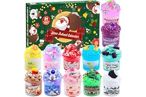Funewest Slime Advent Calendar 2025, 24 Day Christmas Countdown Calendars with Slime Kit Gifts for Kids Teens Girls Boys