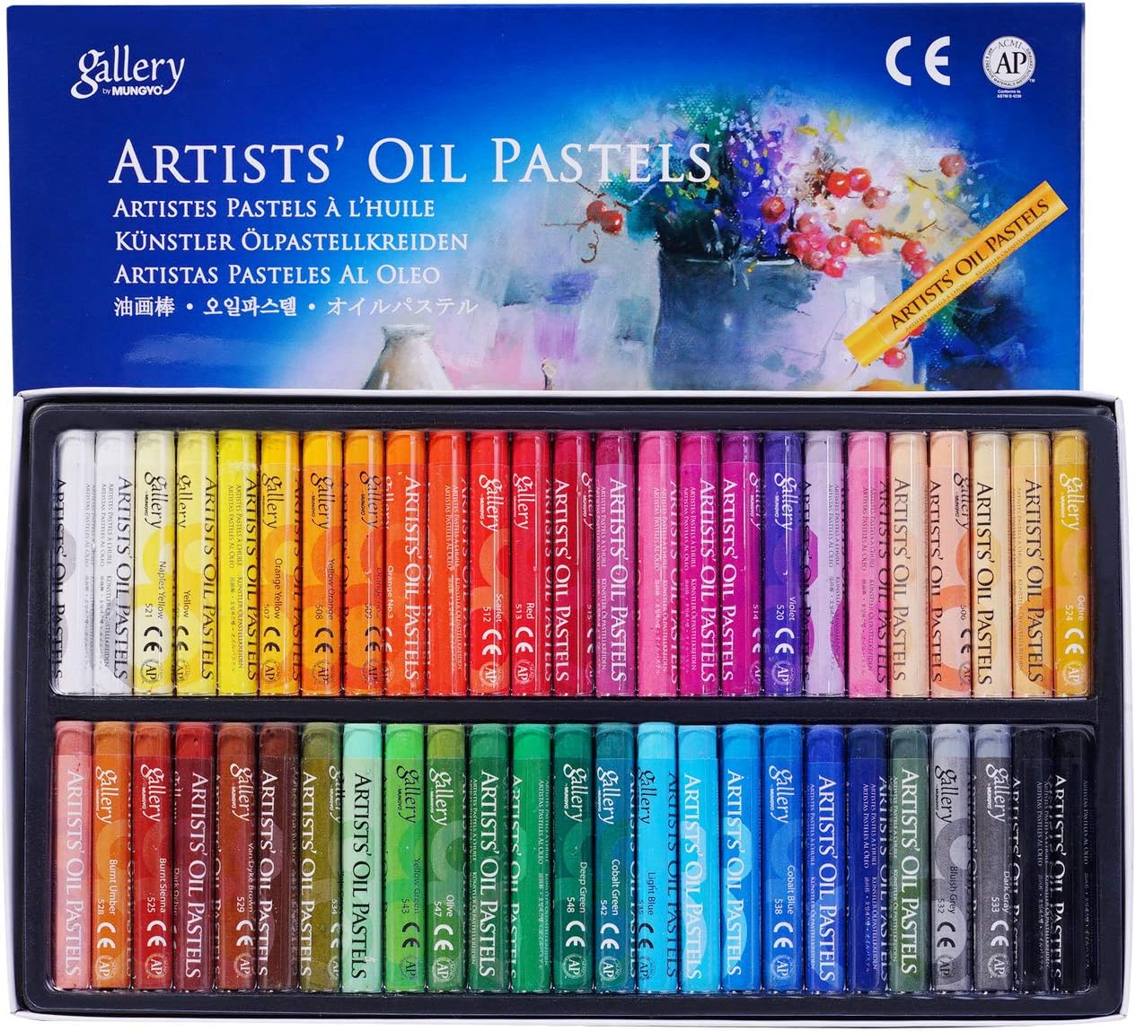 48 Color Professional Oil Pastels,Non Toxic Soft Drawing Pastel Sticks,Round Art Crayons for Painting Drawing Blending Layering Shading Graffiti DIY Craft,Adults Artist Beginners Students Kids: Computers & Accessories