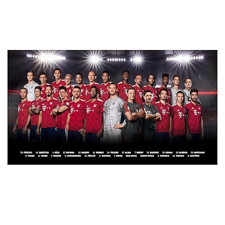 FC Bayern München Mannschaftsposter 2018/19 Poster FCB + gratis Aufkleber München Forever, Munich, Teamposter, Poster, Plakat