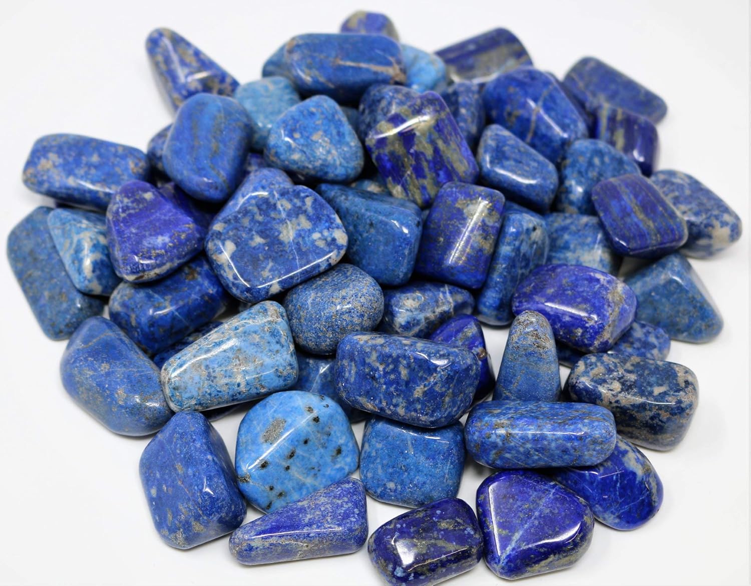 Marcopolo Gems 1/2lb Bulk Natural Lapis Lazuli Hand Polished Tumbled Stones 1.0” to 1.5” inch XXL Large AA Grade Stones: Kitchen & Dining
