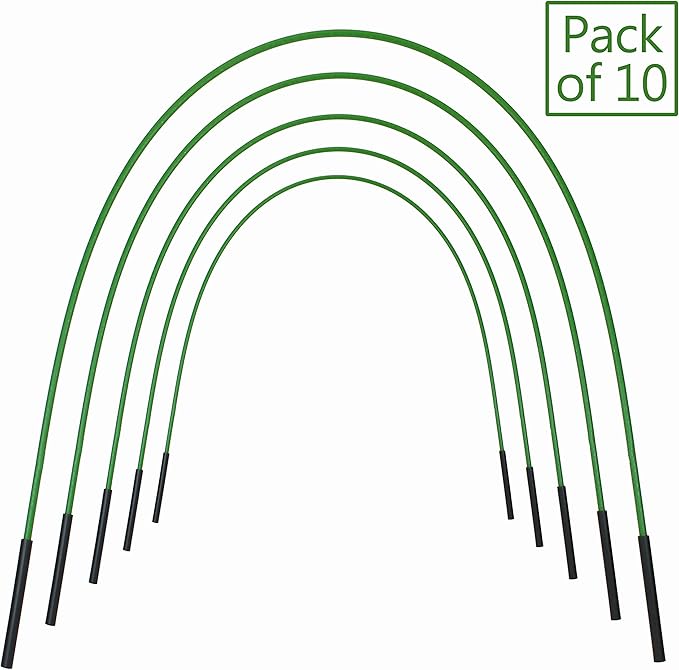 Large Flexible Green Garden Cloche Crop Protection Hoops (Pack of 10