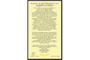 Gifts by Lulee, LLC San Luis Beltran Tarjeta de Rezo Italiana Oracion con Ensalmo y Rogativa Laminada con Detalles Dorados