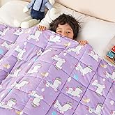 Sivio Weighted Blanket 3lbs, Small Cooling Heavy Blankets, Soft Breathable Weighted Throw Blanket for Sleep, Washable, 36"x48"-3lb, Purple Pony Pauly
