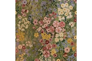 Vintique Floral Wallpaper Peel and Stick Boho Wall Paper Removable Waterproof Green Petal Pattern Contact Paper for Bedroom, Bathroom, Home Wall 17.3" x 118"