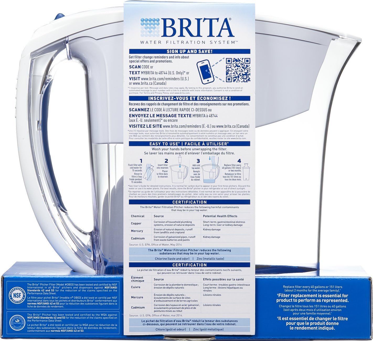 Amazon Com Brita Small 6 Cup Water Filter Pitcher With 1 Standard Filter Bpa Free Space Saver White Kitchen Dining