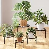 Bamworld 5-Pack Metal Plant Stands Indoor Outdoor Heavy Duty Anti-Rust Iron view 2