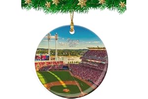 WEEKINO Cincinnati Great American Ball Park Ohio USA Christmas Ornament Travel Souvenir Personalized Christmas Tree Pendant Hanging Decoration