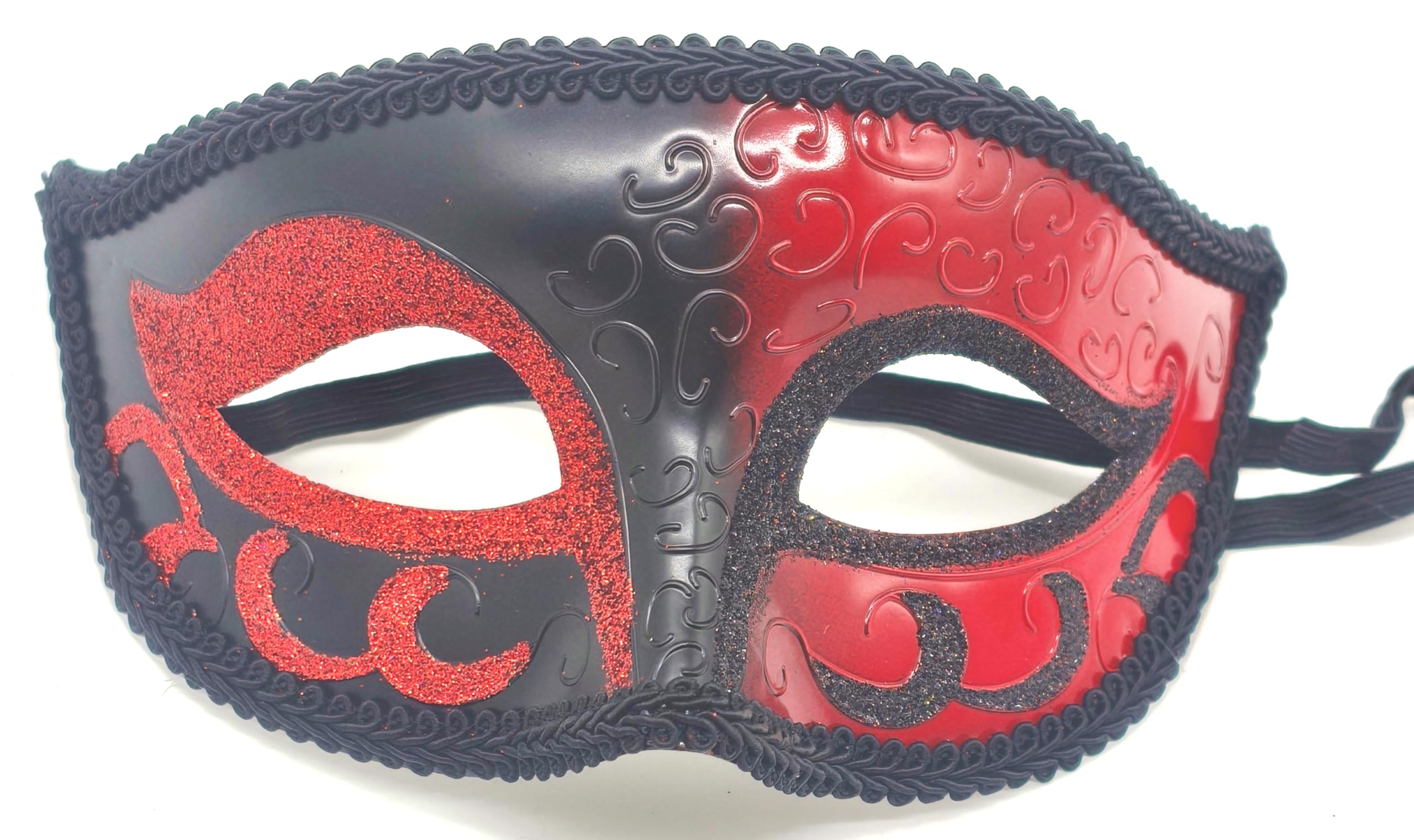 HeHeGe 2026New Masquerade Mask for Men Women, Venetian Mens Masquerade Mask for Halloween Party Mardi Gras Mascarade Ball (Red)