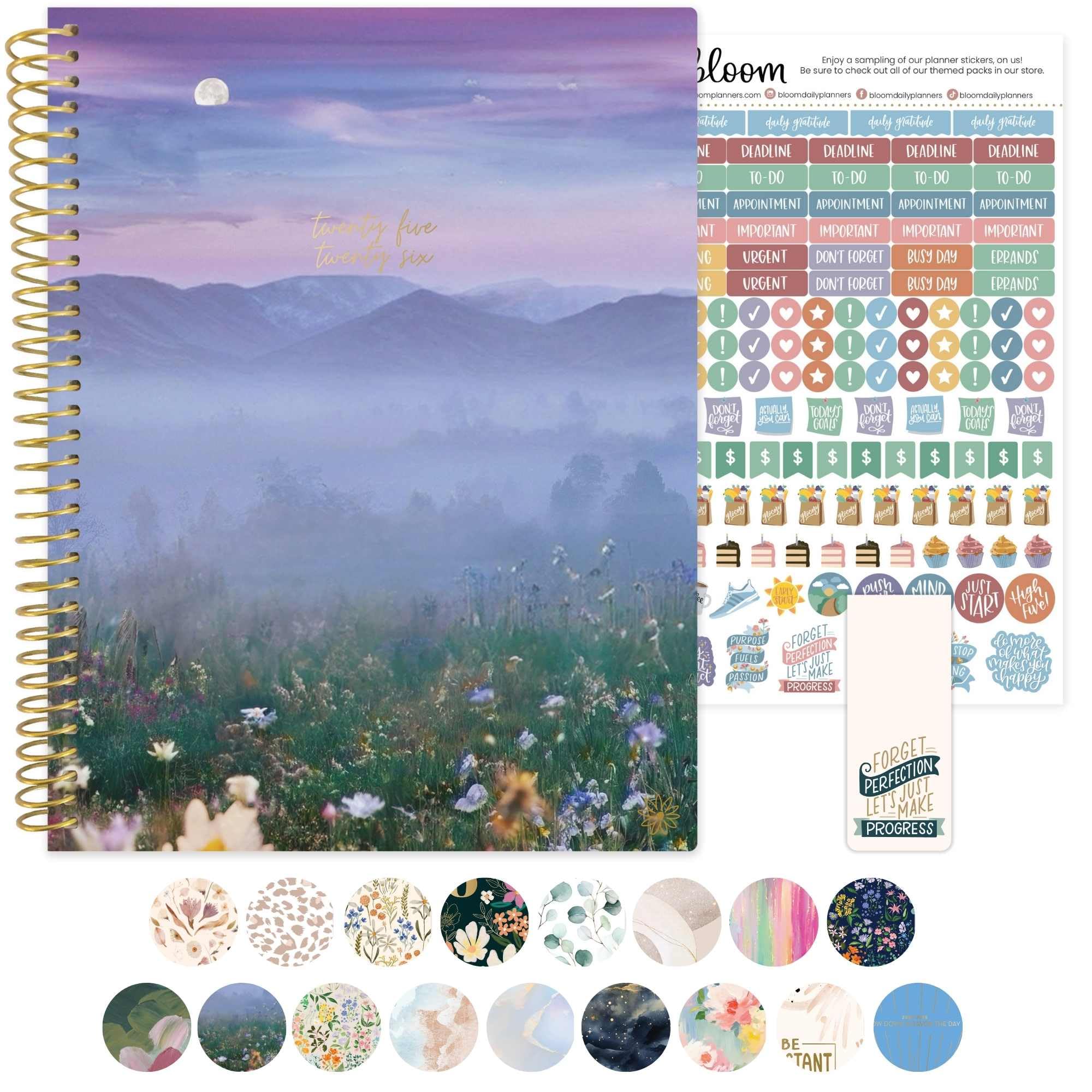 Photo 1 of bloom daily planners 2025-2026 (8.5" x 11") Academic Year Day Planner (July 2025 - July 2026) - Weekly & Monthly Dated Agenda Organizer with Stickers & Tabs - Mystical Mountains