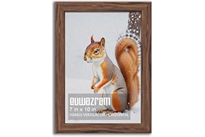 euwazram Rustic Walnut 7x10 Frame - Single Frame, 7 x 10 Poster Frame for Artwork, Puzzles, Photos and Movie Posters Picture Frames