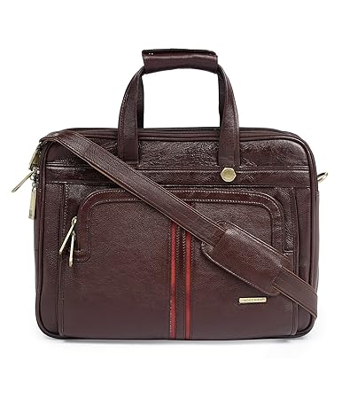 Moochies Pure Leather Office Cum Laptop Bag 18 inch Wide - A Make in India Exquiste Designer Product