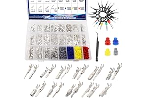 maierke 755PCS 21 Type Pin Connectors Kit,Car Electrical Wire Pins 1/1.5/1.8/2.2/2.8/3.5mm Automotive Electrical Pins Connector Kit Wire Removal Non-Insulated Plug Male Female Crimp