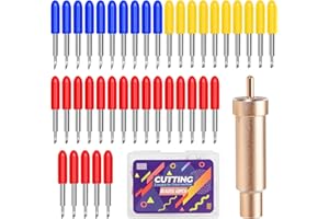Lames de coupe – 40 lames de rechange et 1 boîtier pour lames Cricut pour Explore Air/Maker/Expression, 20 lames standard à 4