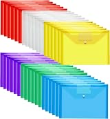 GoodtoU 36 Pack A4 Plastic Wallets Folders with Button Closure